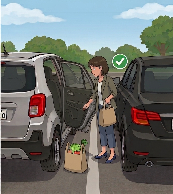 荷物を持ったまま降りず、先に降りてからに元を降ろすことでドアパンチを防ぐ